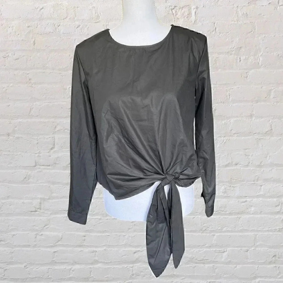 Boho Black Long Sleeve Blouse With Embroidery on Back - Picture 1 of 3